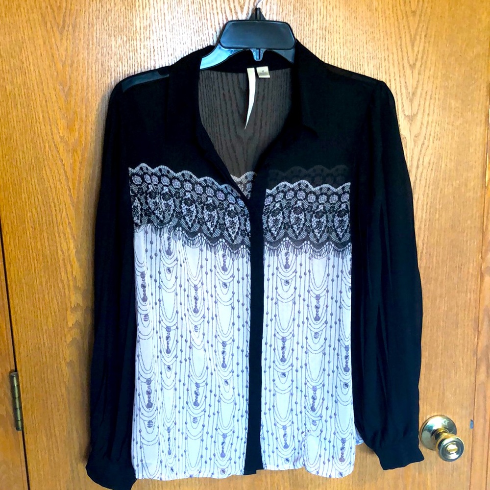 Black with Pearl Detailed Blouse